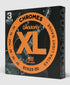 D'Addario ECG23-3D Chromes Flat Wound, Extra Light, 10-48 - 3 pack