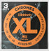 D'Addario ECG23-3D Chromes Flat Wound, Extra Light, 10-48 - 3 pack