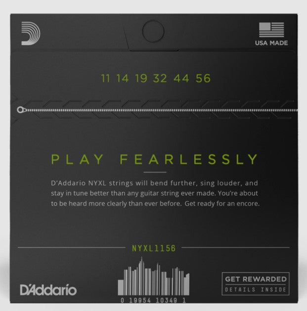 D'Addario NYXL1156 Medium Top/Extra Heavy Bottom Electric Guitar String Set, 11-56