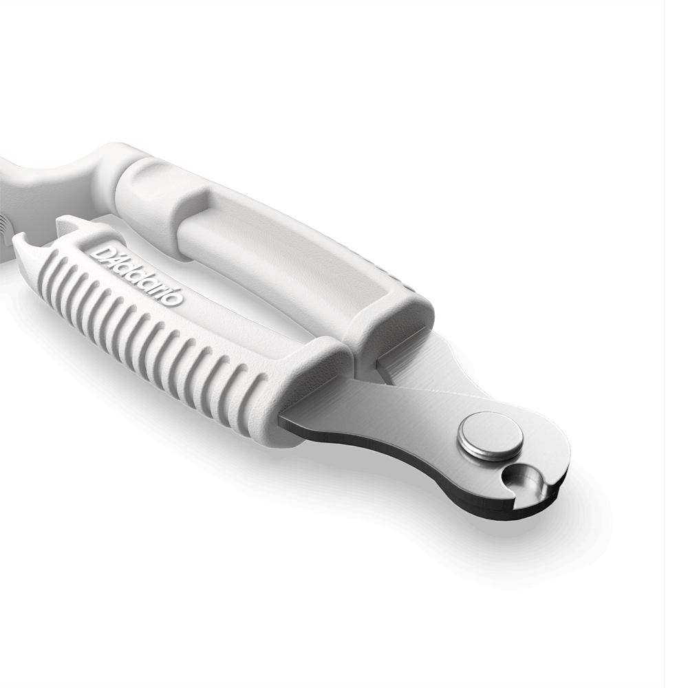 D'Addario Guitar Pro-Winder  White String Winder, Cutter, & Bridge Pin Puller