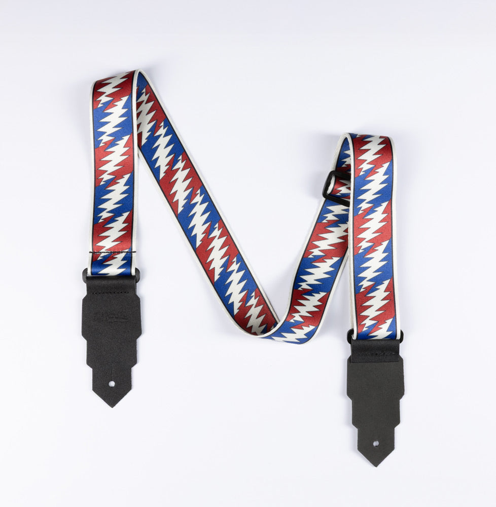 D'Angelico Guitars Limited Edition Grateful Dead Guitar Strap - Lightning Bolts