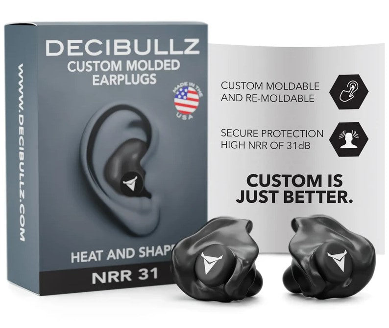 Decibullz Custom Molded Earplugs 31dB NRR PLG1-BLK