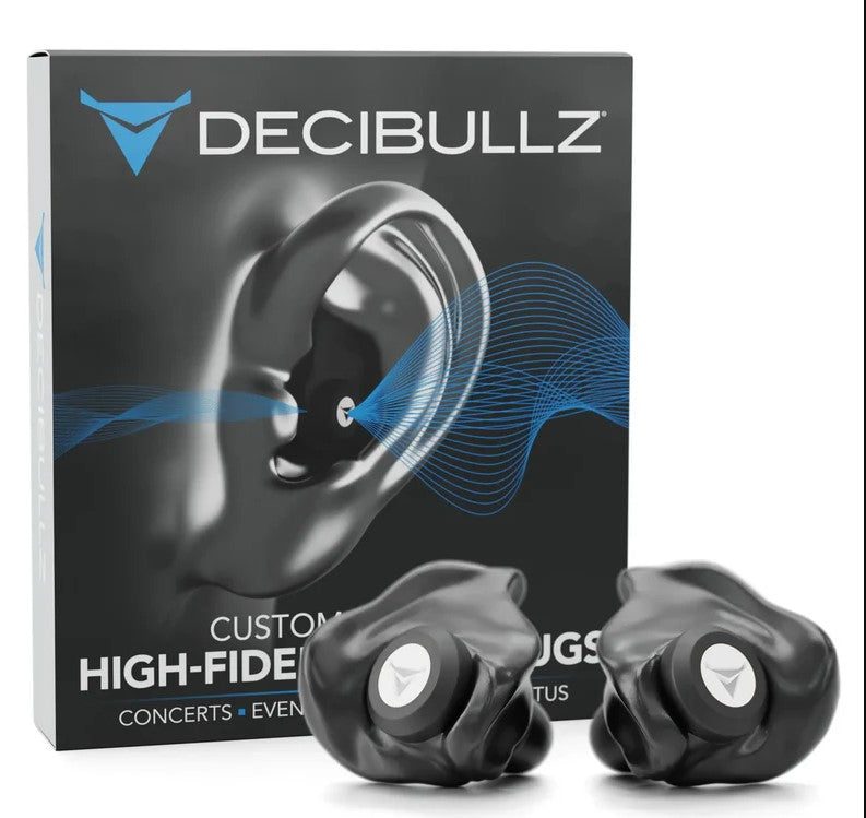 Decibullz Custom Molded High-Fidelity Earplugs FLTR-HFE-BLK