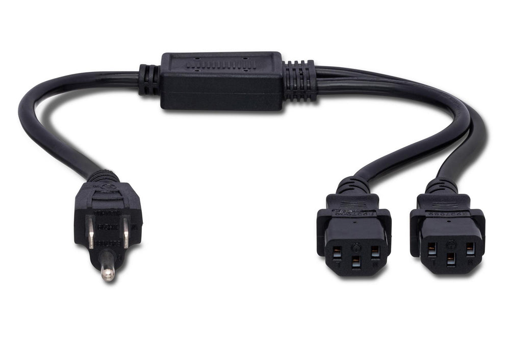 Hosa Power Y Cable Dual IEC C13 to NEMA 5-15P