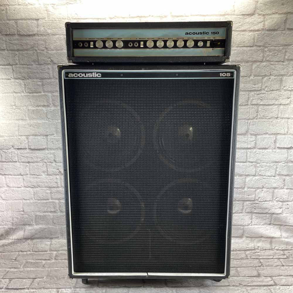Used:   Acoustic 150 Amp Head with Acoustic 105 4x12 Bass Guitar Amp Speaker Cabinet (4ohm)
