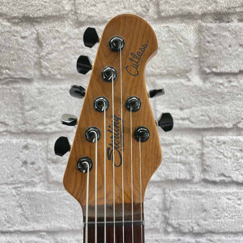 Used:  Sterling by Music Man Jason Richardson Cutlass 7 Electric Guitar - Natural Burl