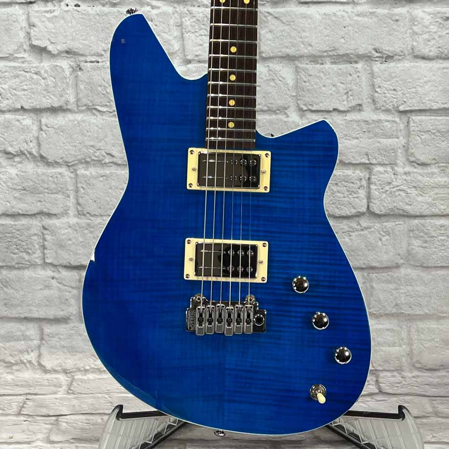 Reverend Guitars Kingbolt RA - Transparent Blue Flame Maple (Blemished)