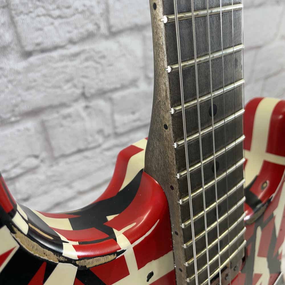 Used:  EVH Guitars Striped Series Relic Frankie Electric Guitar - Red/Black/White