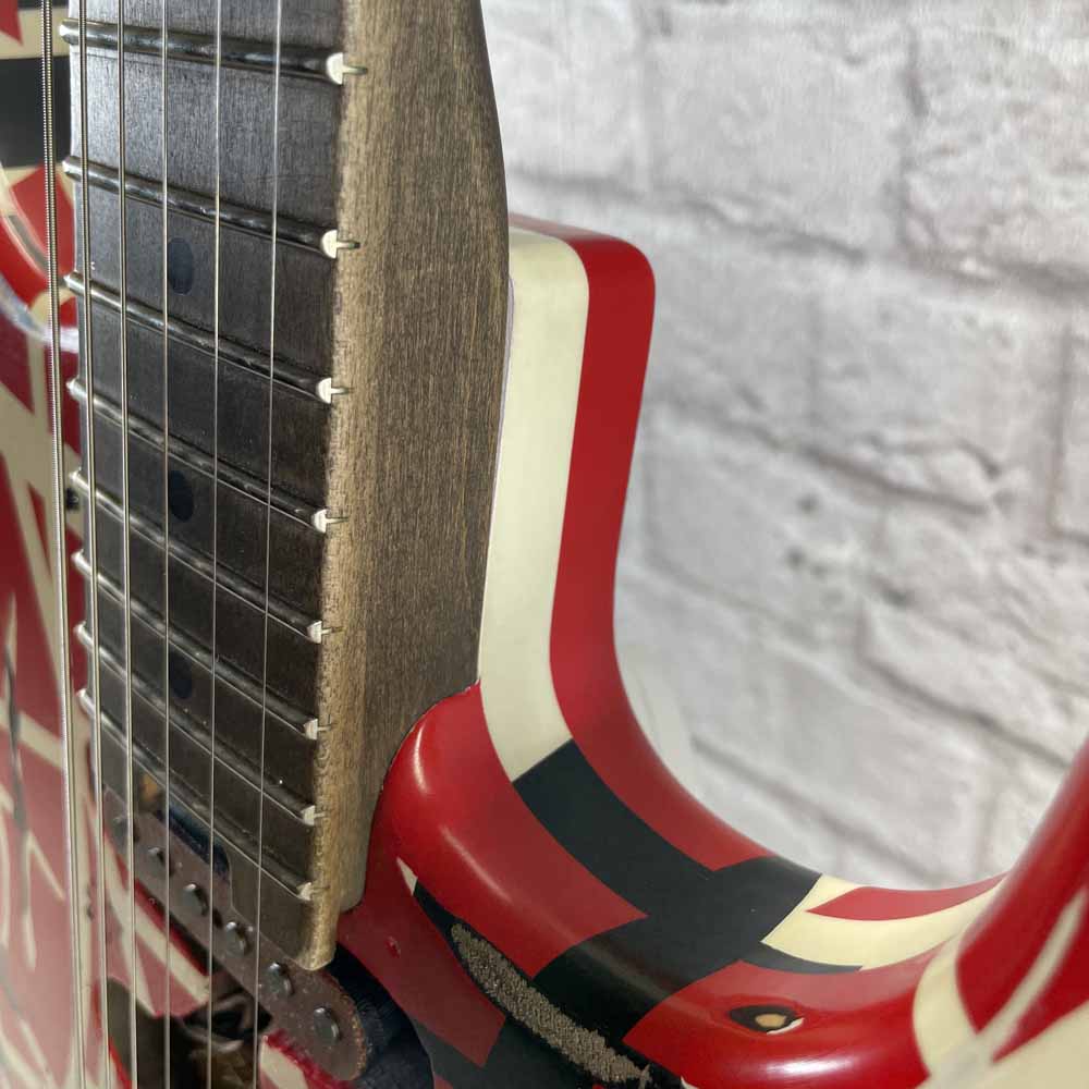 Used:  EVH Guitars Striped Series Relic Frankie Electric Guitar - Red/Black/White