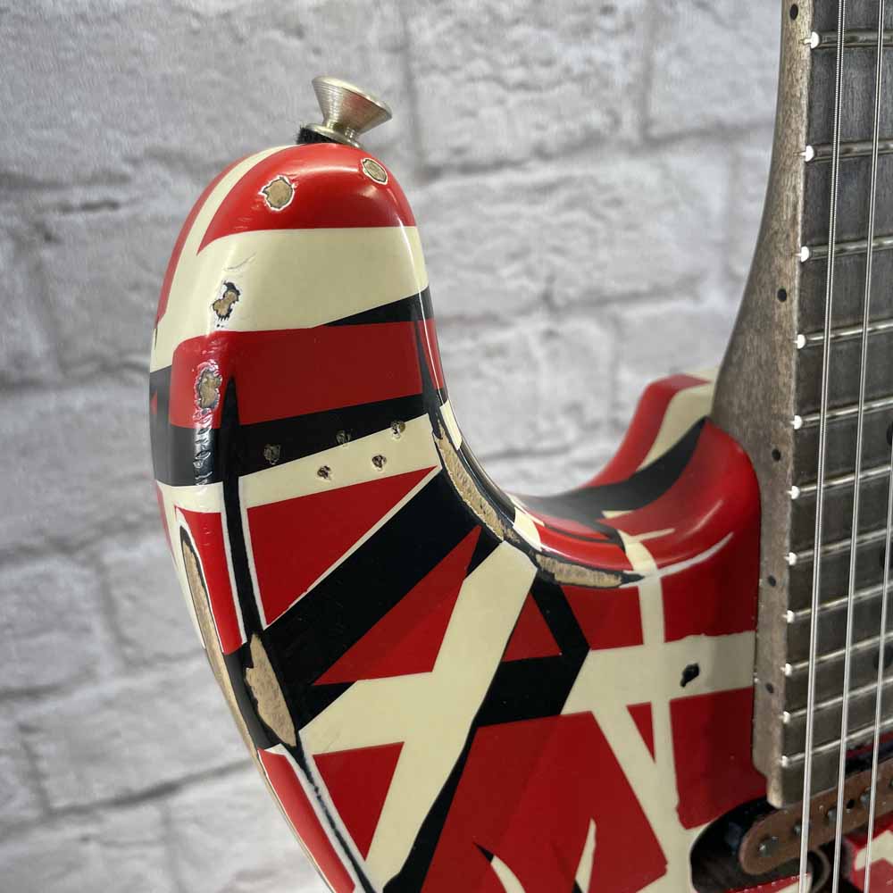 Used:  EVH Guitars Striped Series Relic Frankie Electric Guitar - Red/Black/White