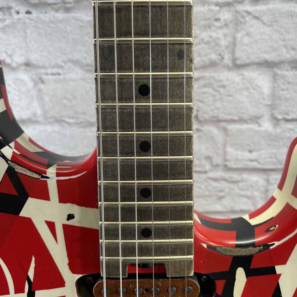 Used:  EVH Guitars Striped Series Relic Frankie Electric Guitar - Red/Black/White