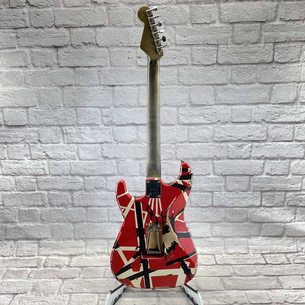 Used:  EVH Guitars Striped Series Relic Frankie Electric Guitar - Red/Black/White