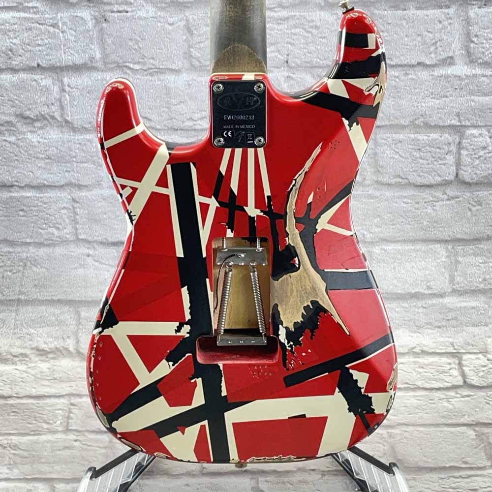 Used:  EVH Guitars Striped Series Relic Frankie Electric Guitar - Red/Black/White