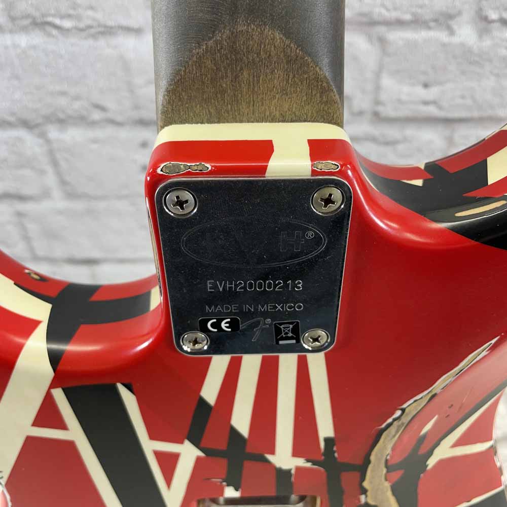 Used:  EVH Guitars Striped Series Relic Frankie Electric Guitar - Red/Black/White