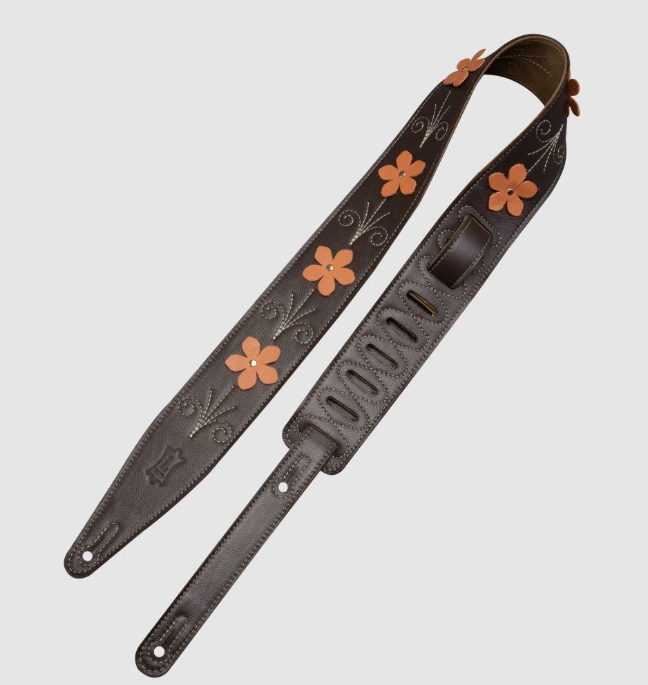 Levy's Leathers MG317IB-003 In Bloom Series Guitar Strap - Brown