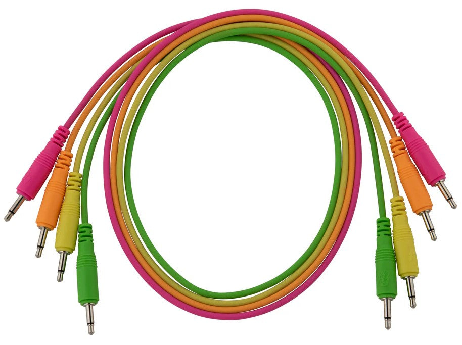 Pig Hog Patch 4pk of 24" Mono Patch Cables 3.5mm - Neon Colors