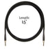 Rattlesnake Cables 15' Standard Cable w/Straight Plugs - Black