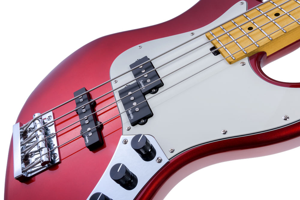 (Demo Model) : Sadowsky Guitars MetroExpress Hybrid PJ Bass 4 - Candy Apple Red Metallic