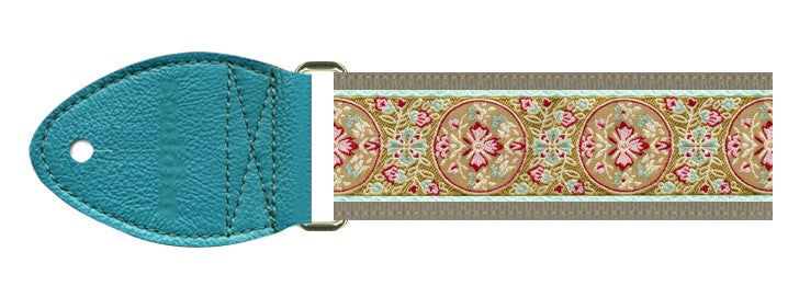 Souldier GS0043BG05TL Guitar Strap - Medallion Teal Gold