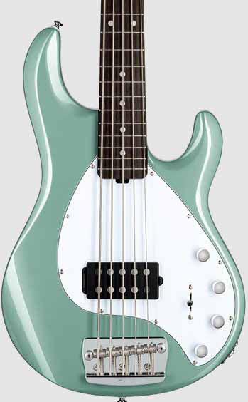 Sterling by Music Man StingRay5 RAY35 5 String Bass Guitar - Dorado Green