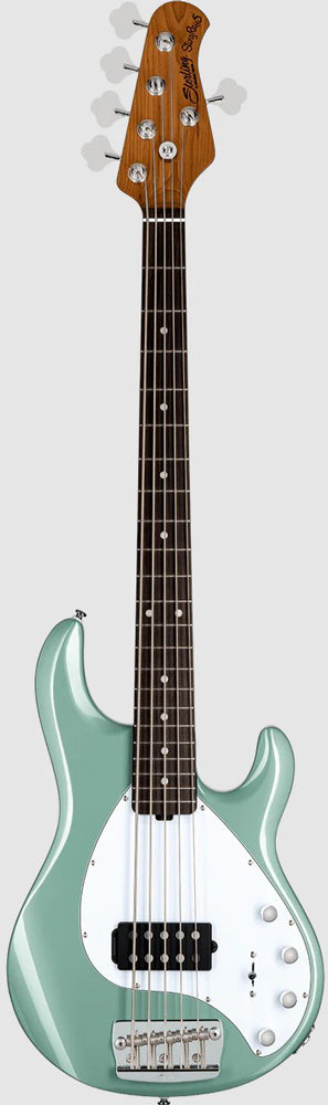 (Demo Model): Sterling by Music Man StingRay5 RAY35 5 String Bass Guitar - Dorado Green