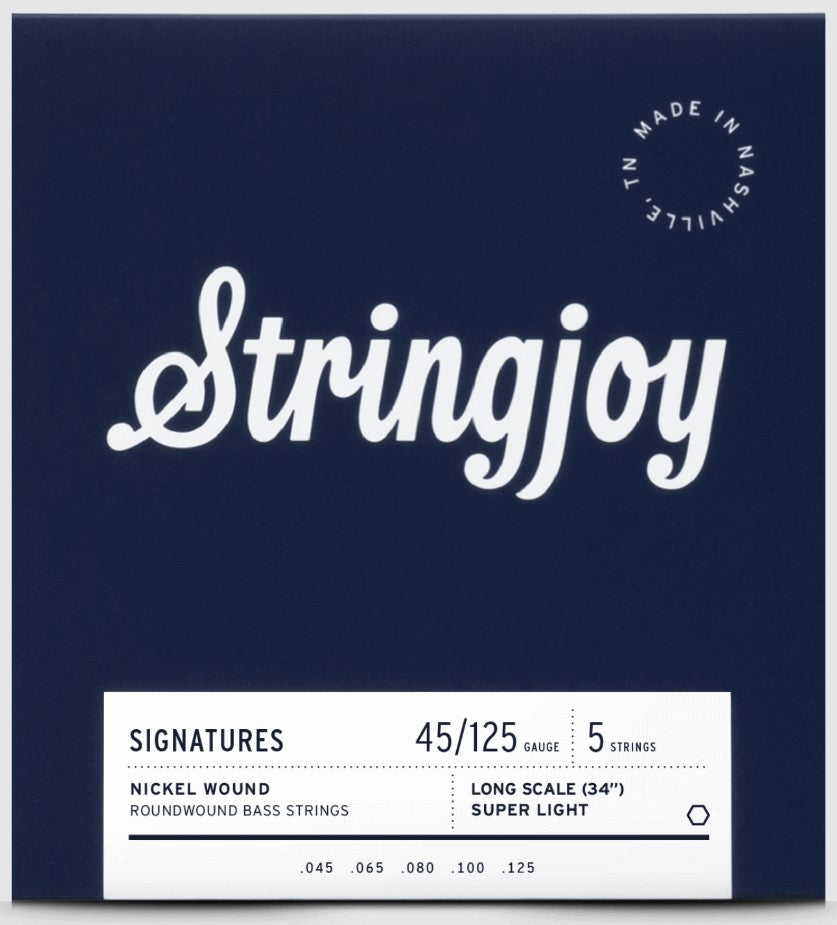 Stringjoy 5 String Long Scale Light Gauge (45-125) NW Bass Guitar Strings
