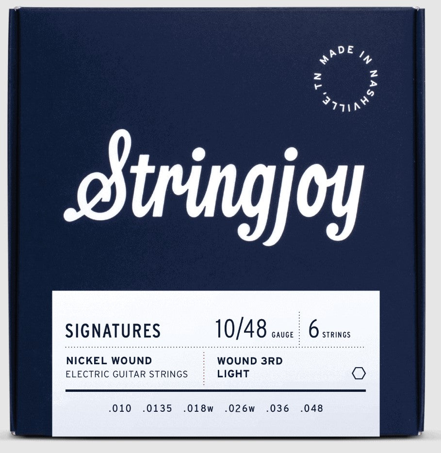 Stringjoy Signatures Wound 3rd Light Gauge (10-48) Nickel Wound Electric Guitar Strings