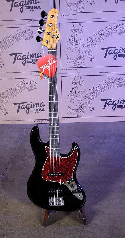 Tagima Guitars TW 73-BK DF/TT Bass Guitar - Gloss Black Finish