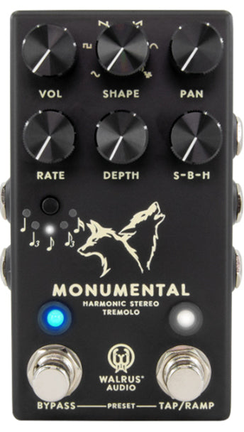 Walrus Audio Monumental Stereo Harmonic Tap Tremolo, Black