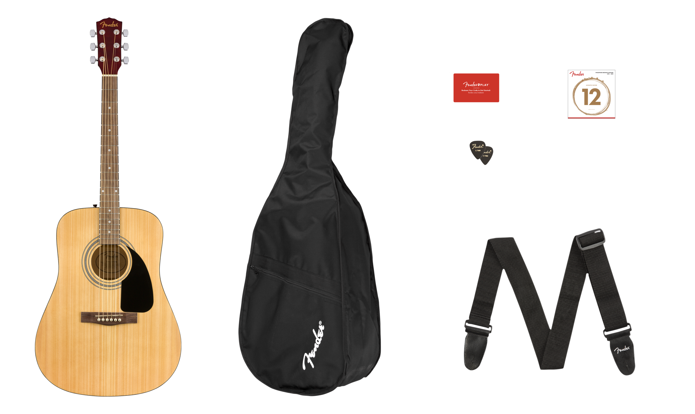 Fender FA-115 Acoustic Dreadnought Bundle Pack