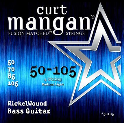 Curt Mangan 4 String Bass Guitar String Set, Nickel Wound Medium Light 50-105