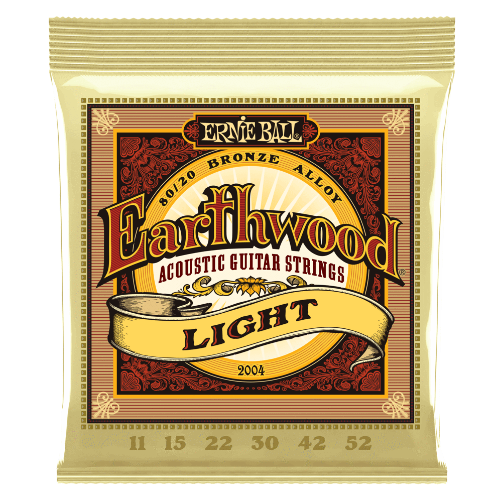 Ernie Ball Earthwood Light 80/20 Bronze Acoustic Guitar Strings 11-52