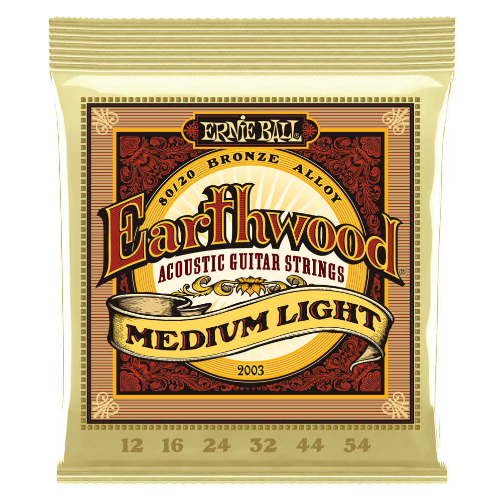 Ernie Ball Earthwood Medium Light 80/20 Bronze Acoustic Guitar Strings 12-54