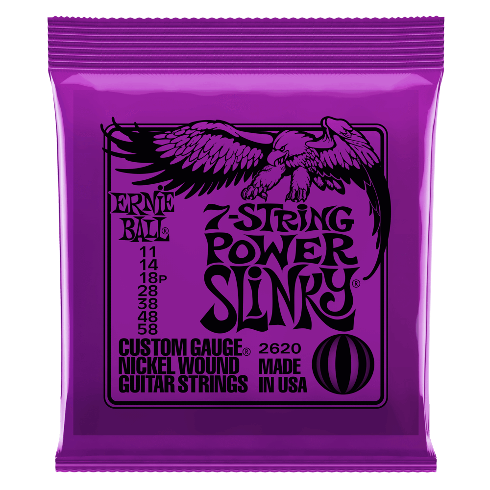 Ernie Ball Power Slinky 7-string Nickel Wound Electric Guitar Strings 11-58