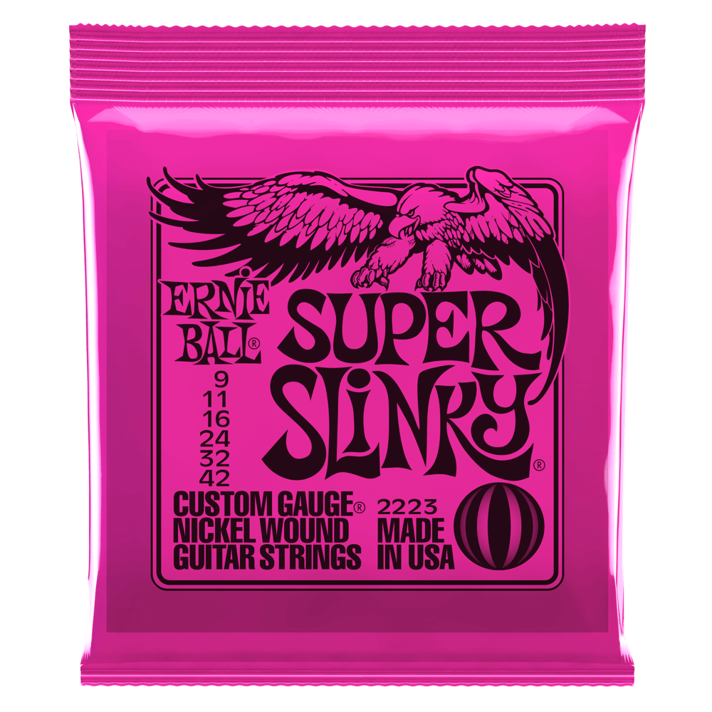 Ernie Ball Super Slinky Nickel Wound Electric Guitar Strings 9-42
