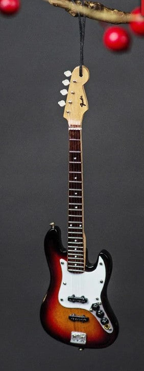 AXE HEAVEN 6" Fender Sunburst Jazz Bass Guitar Holiday Ornament