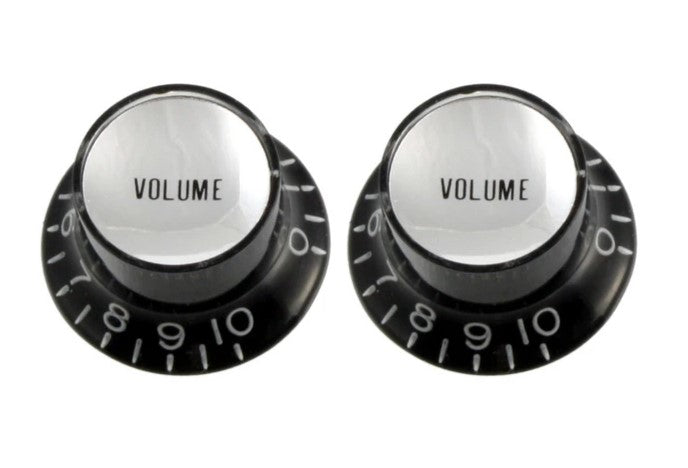 Allparts PK-0184-023 Black Volume Reflector Knobs Set of 2