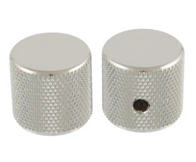 Allparts MK-0115-001 Nickel Barrel Knobs - 2 ct