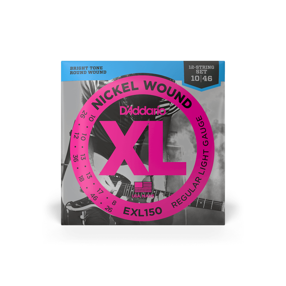 D'Addario EXL150 Nickel Wound Regular Light 12 String Set 10-46