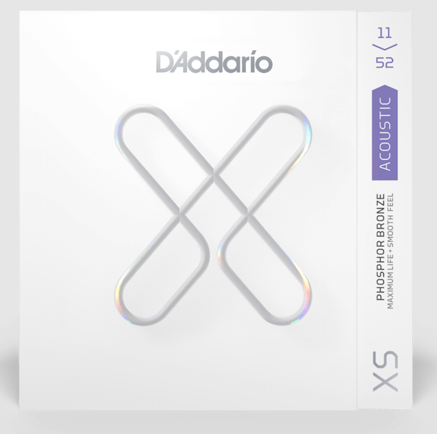 D'Addario XSAPB1152 Coated Phosphor Bronze 11-52 Custom Light Gauge Acoustic Guitar String Set