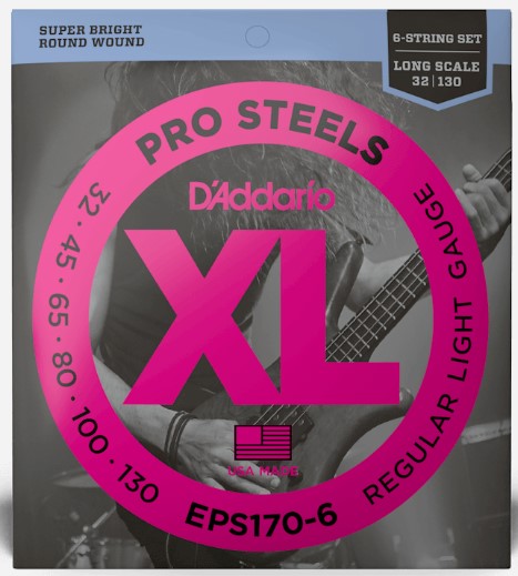 D'Addario EPS170-6 32-130  Light 6-String / Long Scale Set