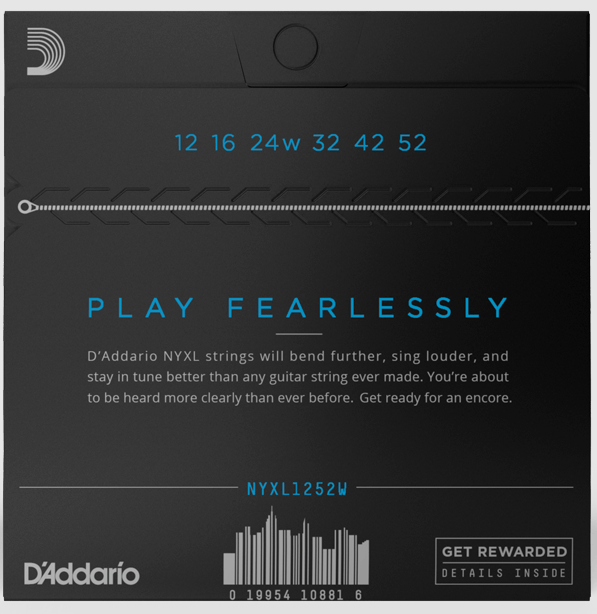 D'Addario NYXL 12-52 Nickel Wound Electric Strings .012-.052 Wound Third