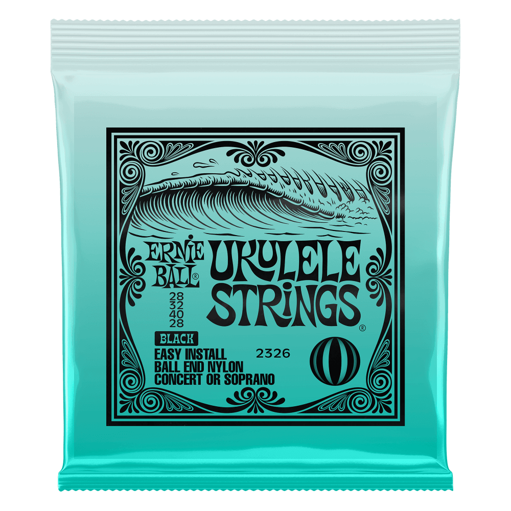 Ernie Ball Black Concert/Soprano Nylon Ball Ukulele Strings - Black