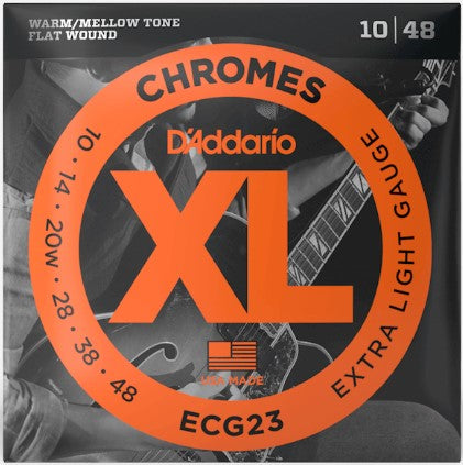 D'Addario ECG23 Chromes Flat Wound, Extra Light, 10-48