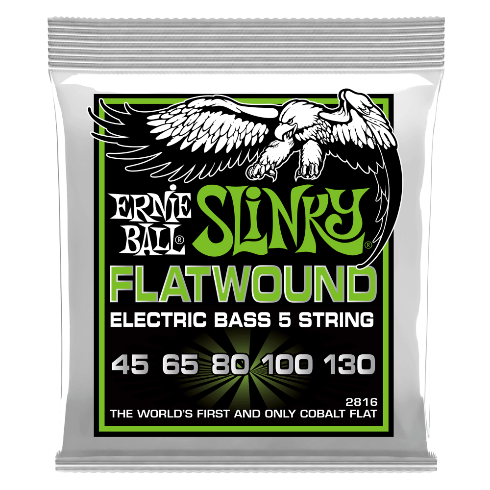 Ernie Ball Regular Slinky 5-String Flatwound Cobalt Electric Bass Strings - 45-130