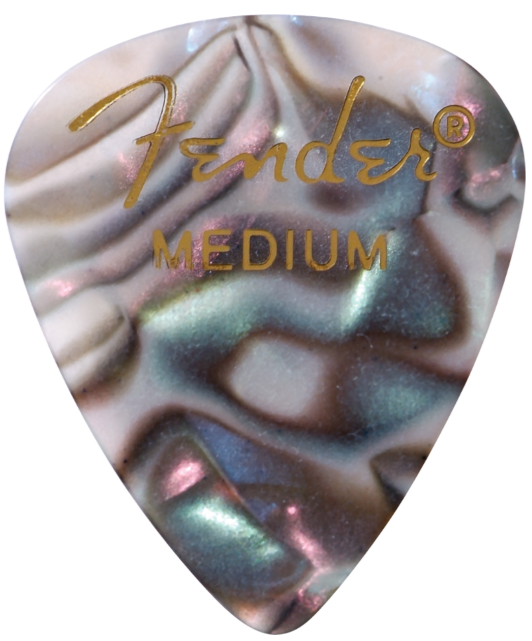 Fender 351 Shape Celluloid Pick Abalone Medium 12ct