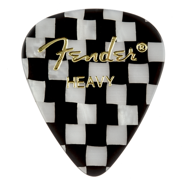 Fender 351 Shape Checker Graphic Guitar Pick 12 Pack, Heavy