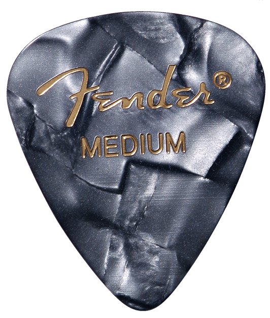 Fender 351 Shape Black Moto Guitar Pick Pack, 12 Pack Medium