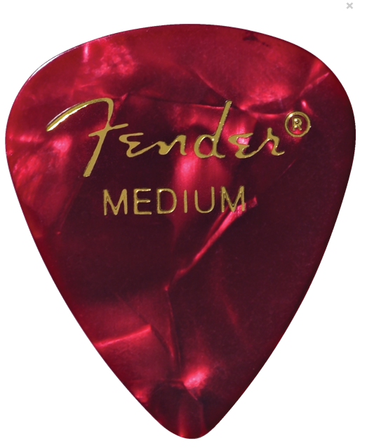 Fender 351 Shape Celluloid Pick Red Moto Medium 12ct