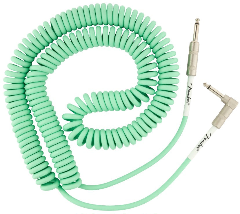 Fender Original Series Coil Cable, Straight-Angle, 30', Surf Green